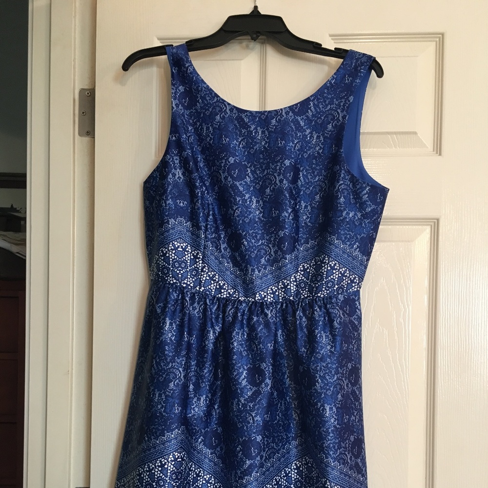 Beautiful blue design fit & flare dress